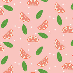 seamless background with grapefruit