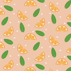 seamless pattern with orange