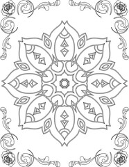 Printable Mandala Coloring Page for Adults. Educational Resources for School for Kids. Adults Coloring Book. Mandala Coloring Activity Worksheet.