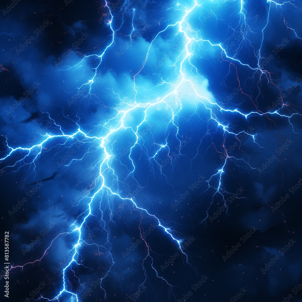 Wall mural blue lightning effects back ground