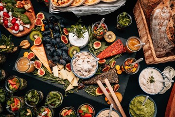 Fourchette table with various tasty food