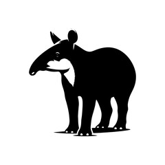 Dappled Wanderer: Vector Tapir Silhouette- Emblem of Forest Mystery and Gentleness- Illustration of Tapir- Minimalist Tapir Vector.