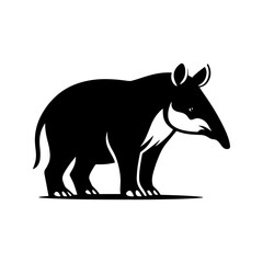 Dappled Wanderer: Vector Tapir Silhouette- Emblem of Forest Mystery and Gentleness- Illustration of Tapir- Minimalist Tapir Vector.