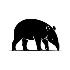 Dappled Wanderer: Vector Tapir Silhouette- Emblem of Forest Mystery and Gentleness- Illustration of Tapir- Minimalist Tapir Vector.