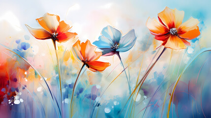 abstract strong bright wildflower illustration background poster decorative painting