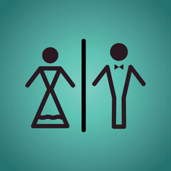 icon for toilet , lady and gentelmen