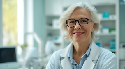 Female Audiologist Portrait with Hearing Aids, Female audiologist, portrait, hearing aids