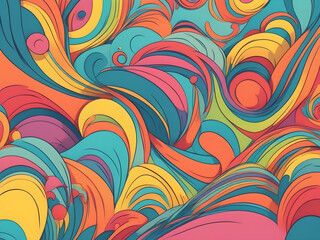 Abstract surreal spiral colorful background pattern, Generative AI