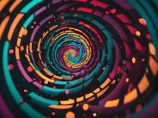 Obraz premium Abstract surreal spiral colorful background pattern, Generative AI