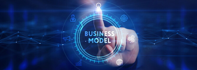 Business, Technology, Internet and network concept. Shows the inscription: BUSINESS MODEL.