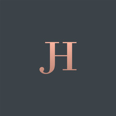 JH monogram fashion logo with gold color.