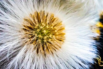 Closeup shot of a fuzzy dandelion