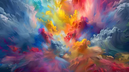 Holi celebration with colored powder explosion