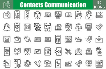 Contacts Communication Icons Set.Web and mobile icons.Vector illustration