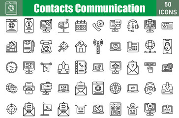 Contacts Communication Icons Set.Web and mobile icons.Vector illustration