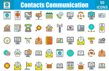 Contacts Communication Icons Set.Web and mobile icons.Vector illustration