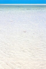 Vertical shot of the sea on a bright day