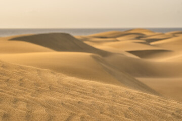 Close-up view of sand dunes in a desert