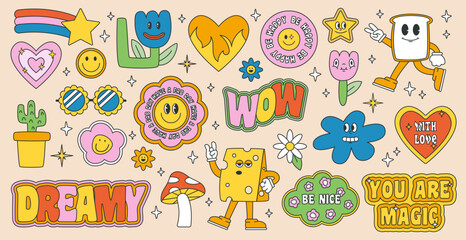 Collection of Retro groovy elements