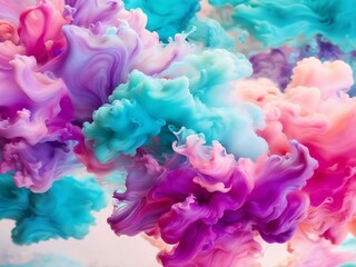 Fototapeta premium Abstract background colorful pastel flowing color cloud in water , abstract background for design