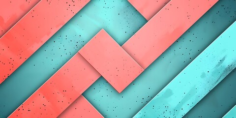 Coral and Turquoise Colour Abstract Arrows, Coral, turquoise, abstract arrows