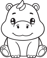 Hippocampus, kawaii, cartoon characters, cute lines and colorful coloring pages.