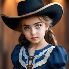 Portrait of a little girl in a hat