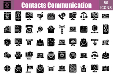Contacts Communication Icons Set.Web and mobile icons.Vector illustration