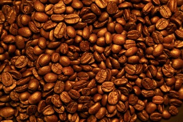 Close-up shot of coffee beans, perfect for pattern