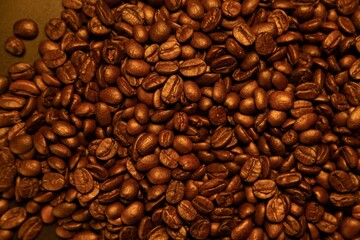 Close-up shot of coffee beans, perfect for pattern
