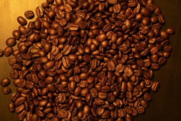 Close-up shot of coffee beans, perfect for pattern