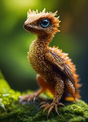 Unusual looking small mystical creatures perfect,Fantasy colourful creature with big expressive eye.