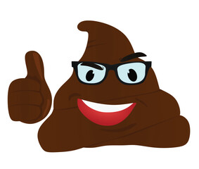 Poop character smiling. vector illustration