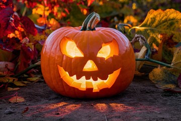 Autumn background of the fruits of a bright orange pumpkin