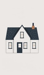 Flat illustration of an English cottage