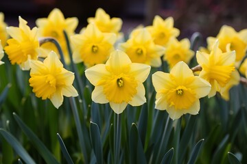 Fototapeta premium Bright and colorful spring flowers daffodils