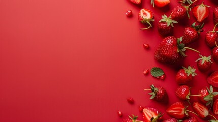 A ripe strawberry surrounded by some strawberry slices