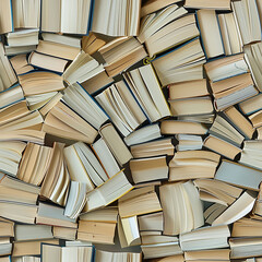 Naklejka premium edges of books arranged in an irregular pattern, at a slight angel