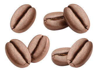 Set of delicious coffee beans, cut out