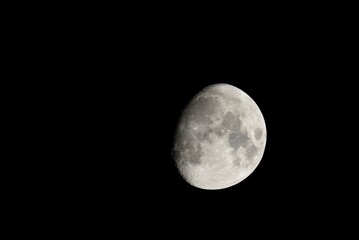 Moon against a black sky