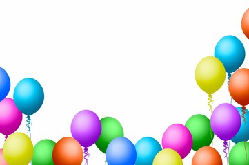 Colorful balloons frame template