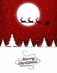 Naklejka premium Digital render of a beautiful Christmas greetings background with Santa's reindeer sled