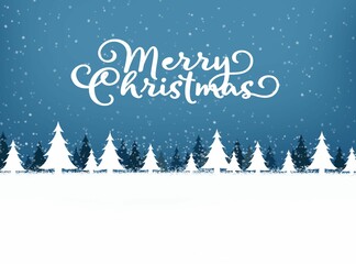 Digital render of a beautiful Christmas greetings background with Christmas trees © Wirestock