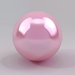 Obraz premium Simple pink sphere with a pearl effect isolated