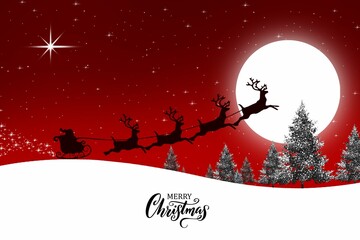 Naklejka premium Illustration design of Merry Christmas background with text