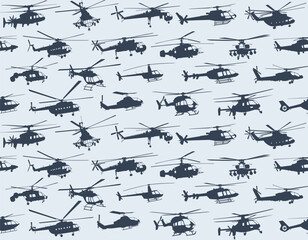 The seamless background with helicopters. 
