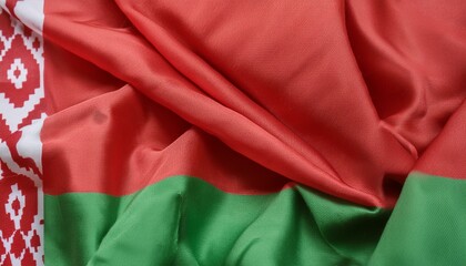 Fototapeta premium Fabric and Wavy Flag of Belarus