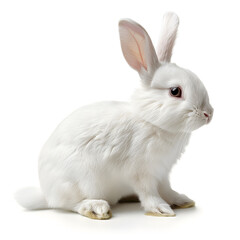 Cute white rabbit isolated on White background