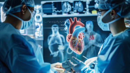 collection of images illustrating diverse treatments for heart disease. Concept Cardiovascular Treatments - Powered by Adobe