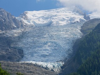 Mountainous formation in winter